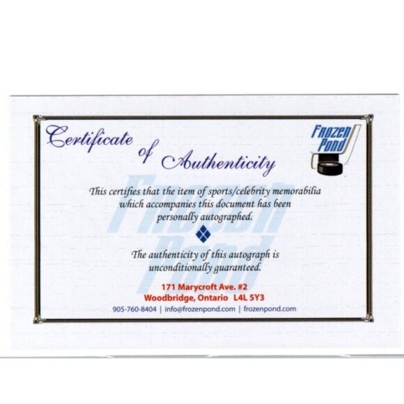 BRIT SELBY Signed 8x10 Toronto Maple Leafs Autographed Photo - COA Frozen Pond - Picture 2 of 2